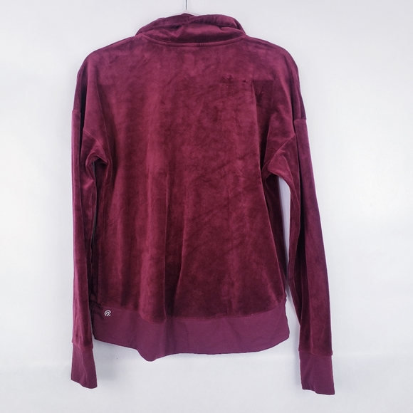 C9 Champion Womens Velvet Sweater Pullover Pockets Stretch Burgundy size small - Picture 4 of 4